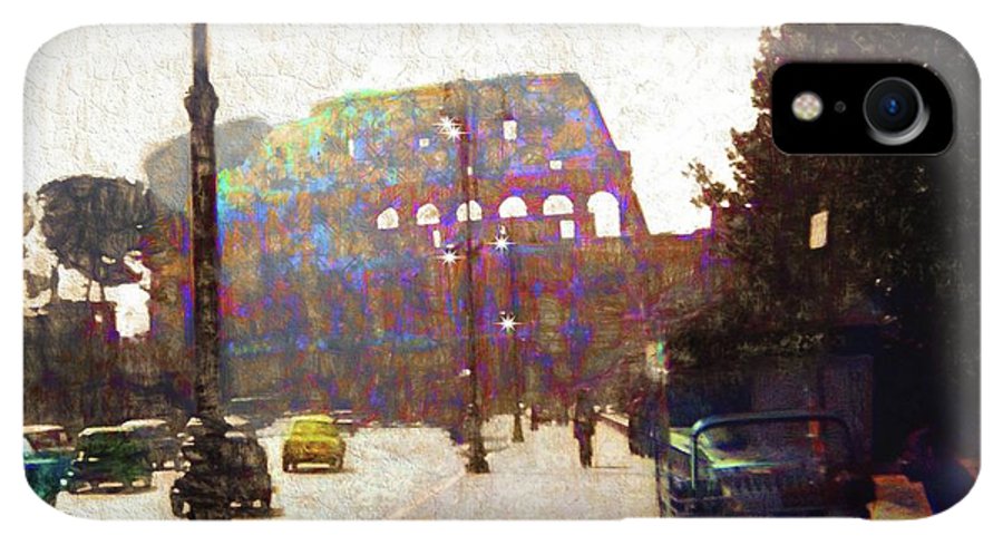 Vintage Travel Down The Street From The Colosseum - Phone Case