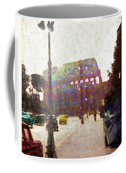 Vintage Travel Down The Street From The Colosseum - Mug