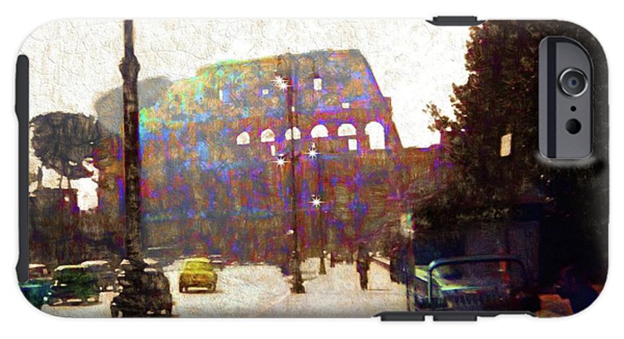 Vintage Travel Down The Street From The Colosseum - Phone Case