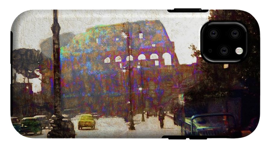Vintage Travel Down The Street From The Colosseum - Phone Case