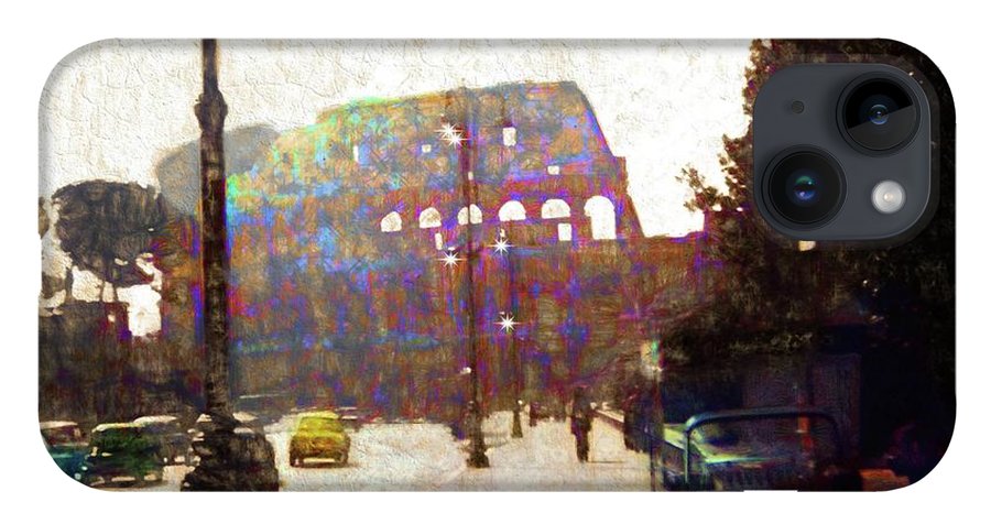 Vintage Travel Down The Street From The Colosseum - Phone Case