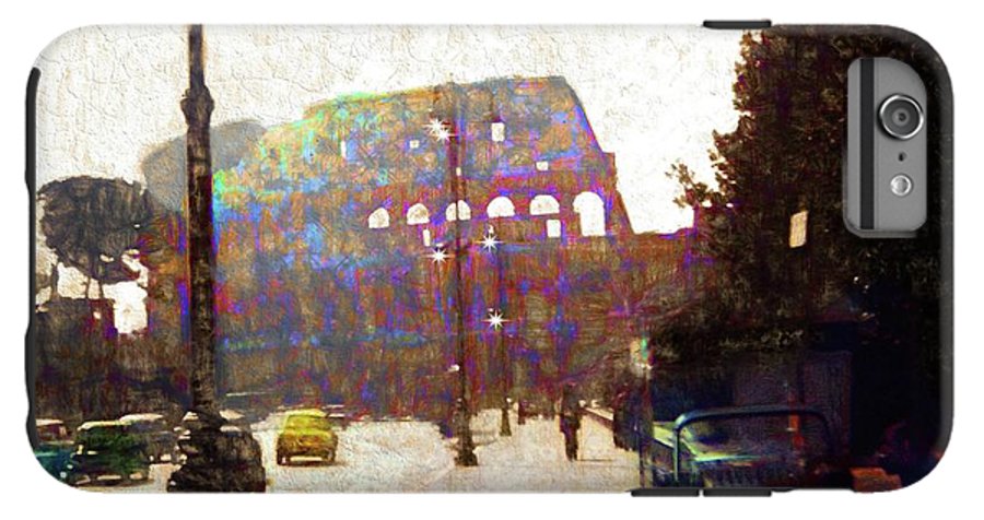 Vintage Travel Down The Street From The Colosseum - Phone Case