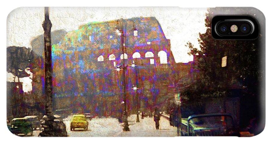 Vintage Travel Down The Street From The Colosseum - Phone Case