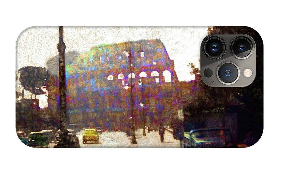 Vintage Travel Down The Street From The Colosseum - Phone Case