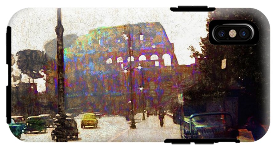 Vintage Travel Down The Street From The Colosseum - Phone Case
