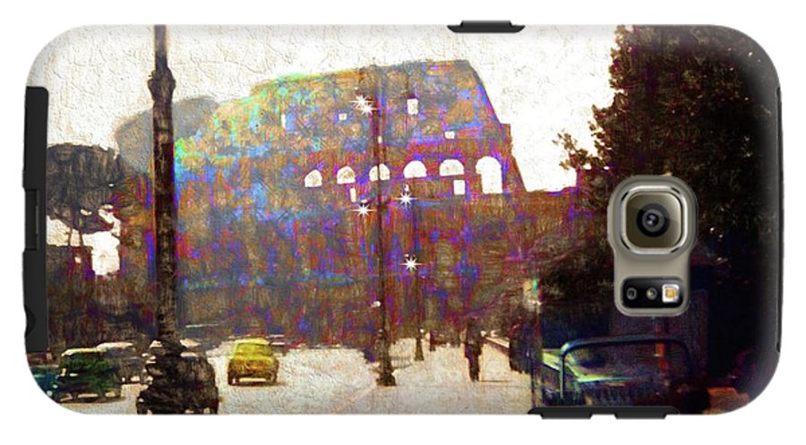 Vintage Travel Down The Street From The Colosseum - Phone Case