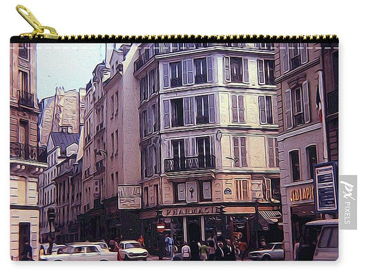 Vintage Travel Europe Streetcorner - Carry-All Pouch