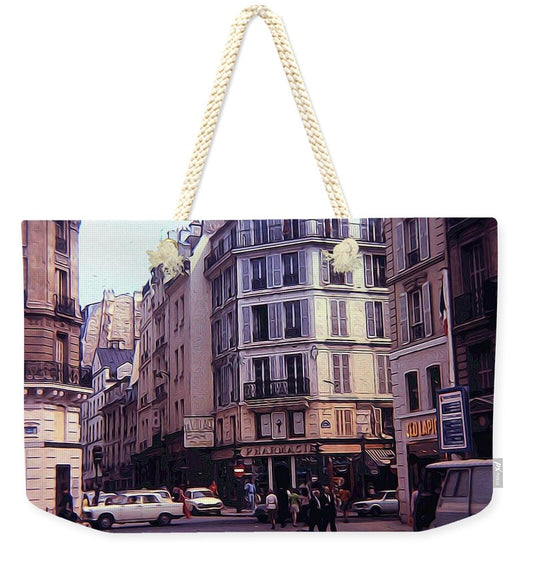 Vintage Travel Europe Streetcorner - Weekender Tote Bag