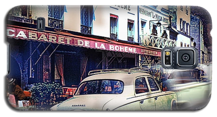 Vintage Travel French cafe Street Scene 1967 - Phone Case