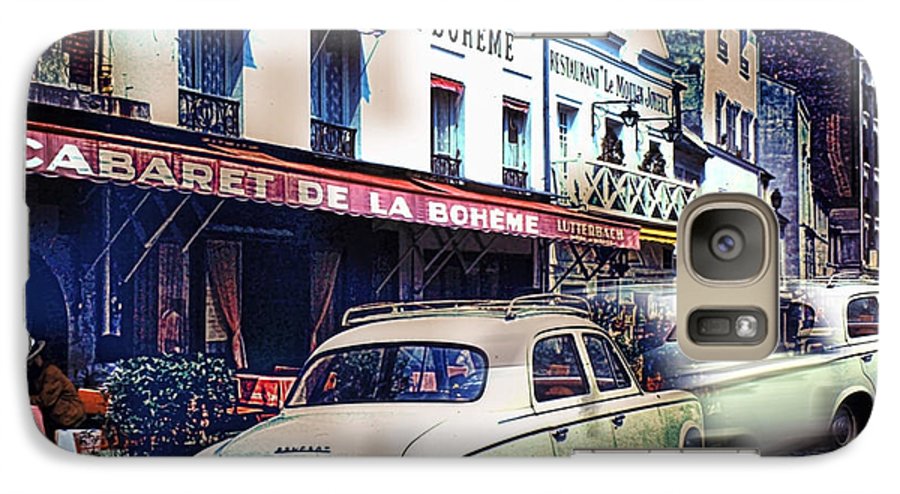 Vintage Travel French cafe Street Scene 1967 - Phone Case