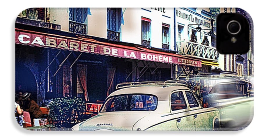 Vintage Travel French cafe Street Scene 1967 - Phone Case