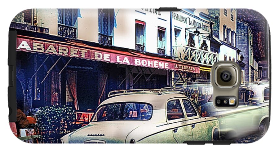 Vintage Travel French cafe Street Scene 1967 - Phone Case