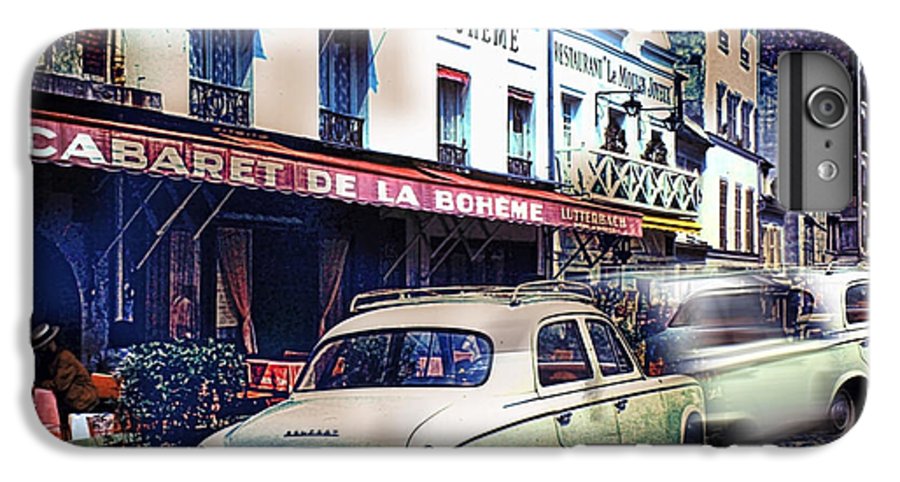 Vintage Travel French cafe Street Scene 1967 - Phone Case