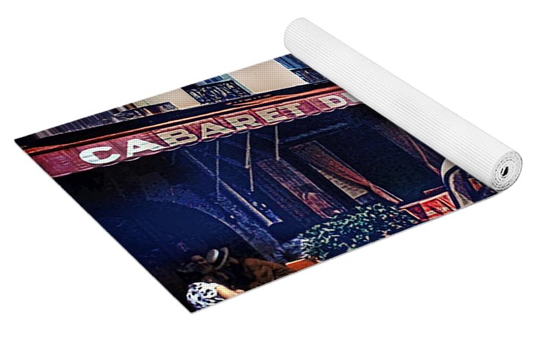 Vintage Travel French cafe Street Scene 1967 - Yoga Mat