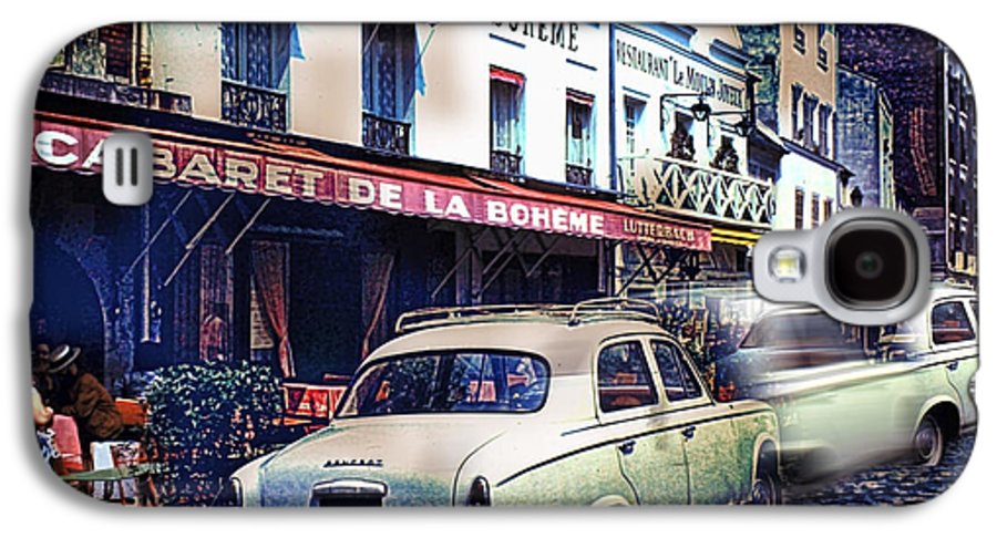 Vintage Travel French cafe Street Scene 1967 - Phone Case
