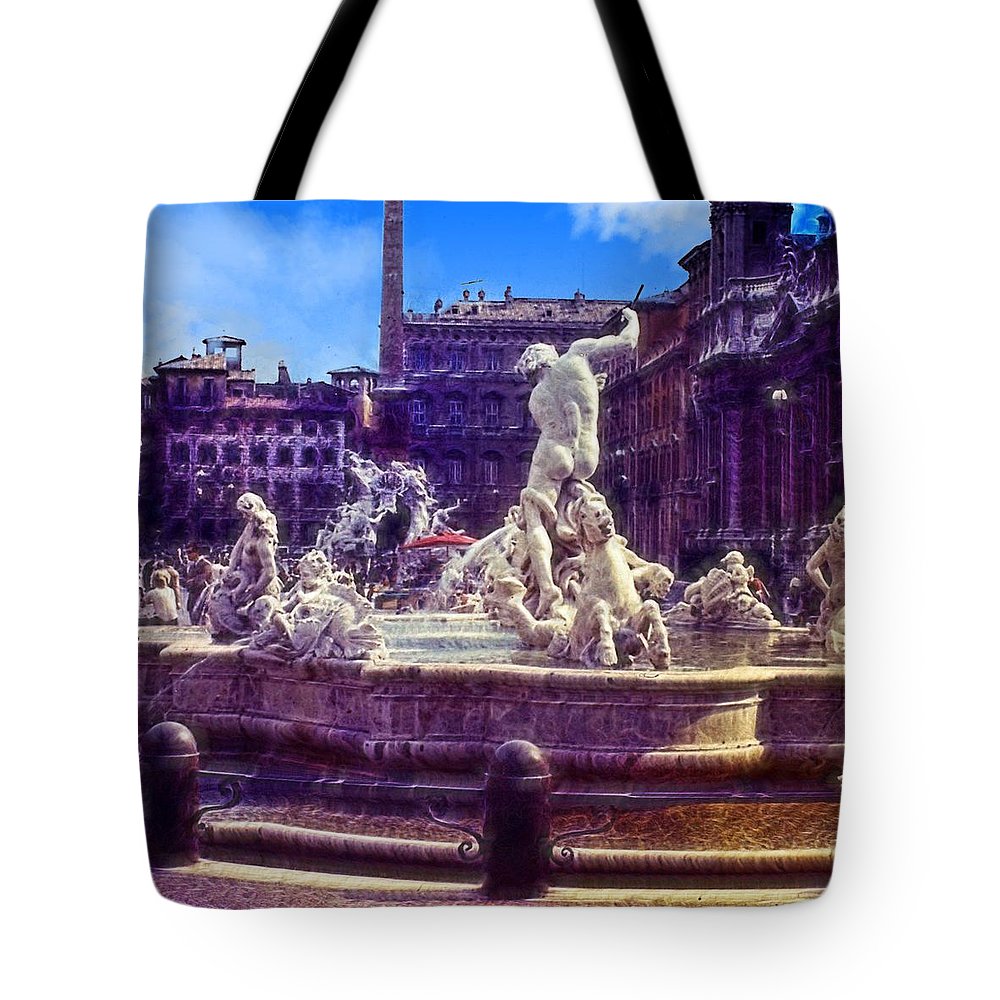 Vintage Travel Italian Fountain - Tote Bag