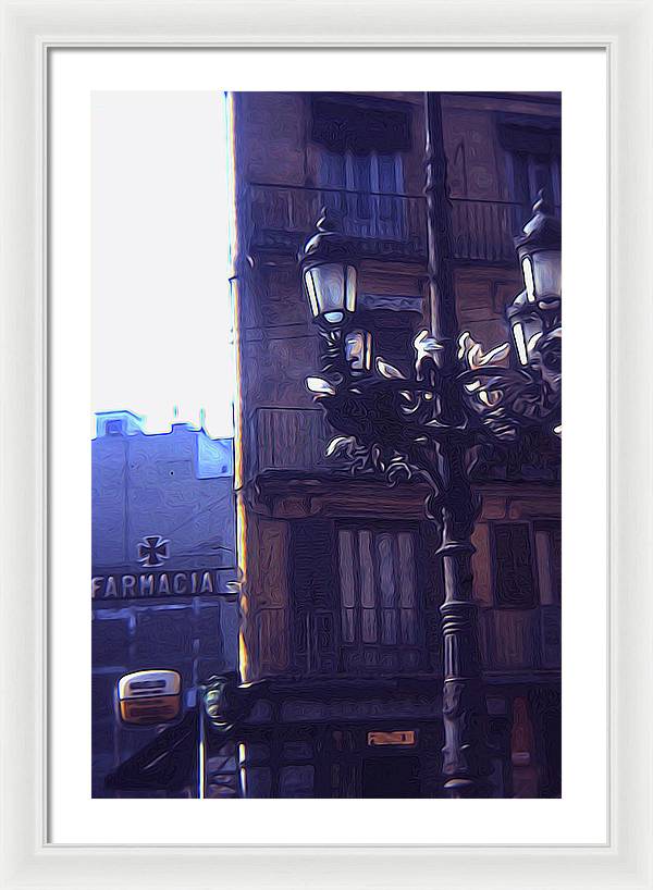 Vintage Travel Italian Street lamp - Framed Print