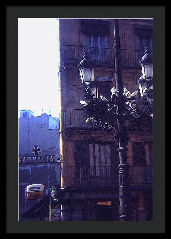 Vintage Travel Italian Street lamp - Framed Print