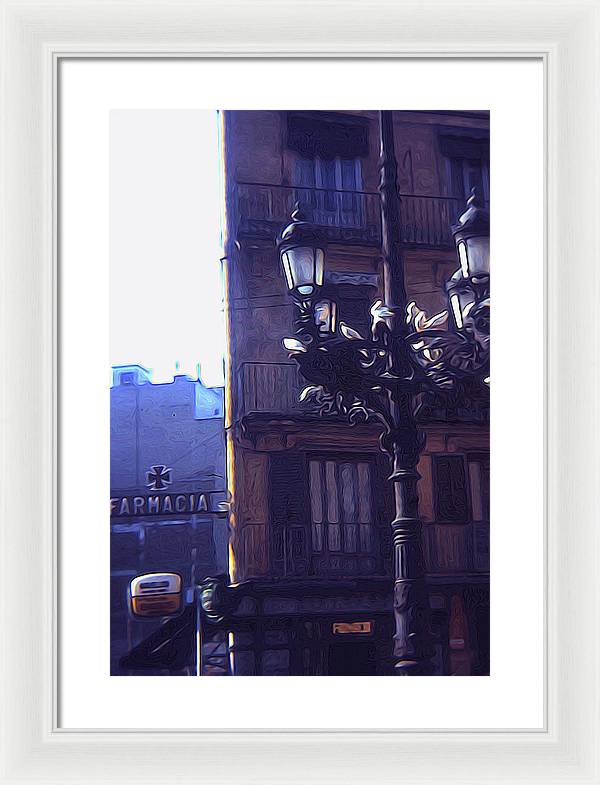 Vintage Travel Italian Street lamp - Framed Print