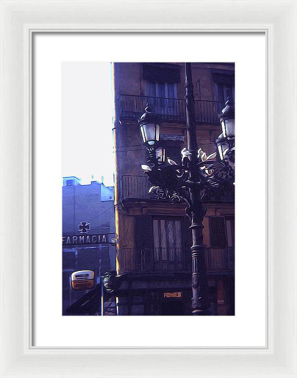 Vintage Travel Italian Street lamp - Framed Print