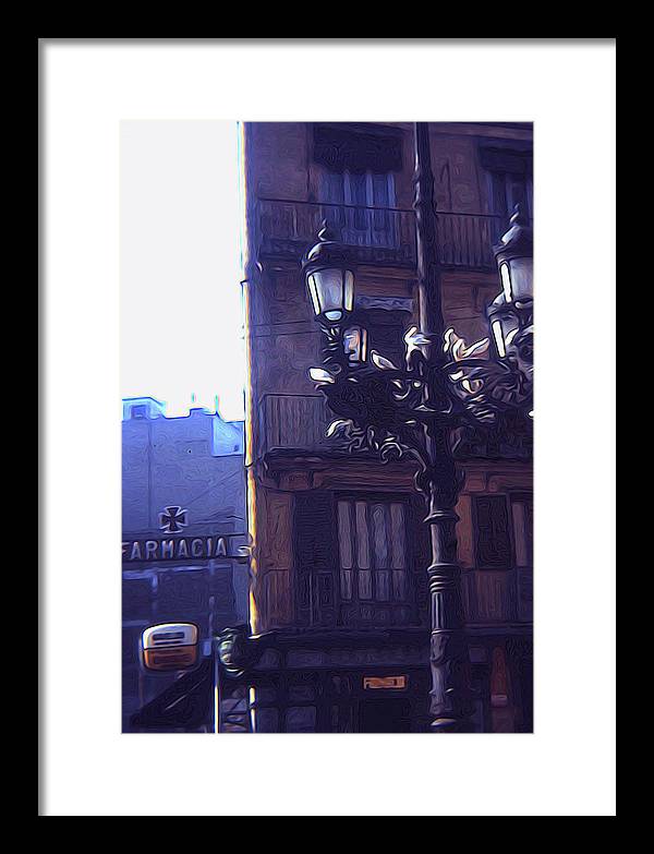 Vintage Travel Italian Street lamp - Framed Print