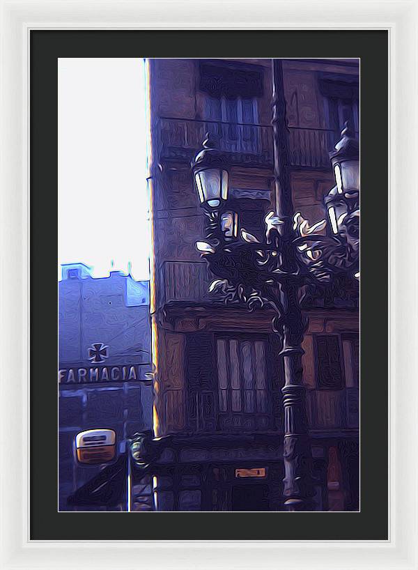 Vintage Travel Italian Street lamp - Framed Print