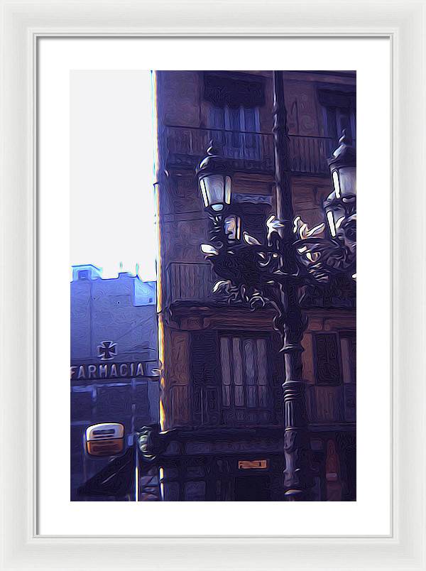 Vintage Travel Italian Street lamp - Framed Print