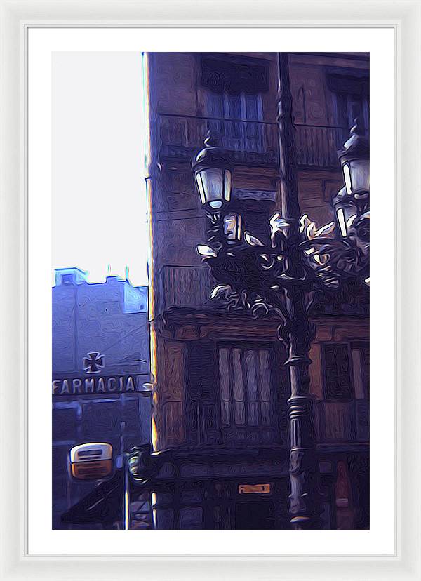 Vintage Travel Italian Street lamp - Framed Print