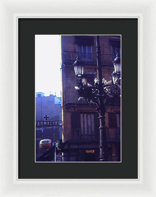 Vintage Travel Italian Street lamp - Framed Print