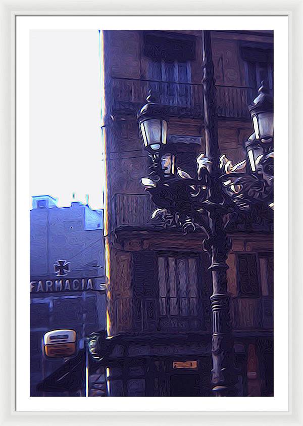 Vintage Travel Italian Street lamp - Framed Print