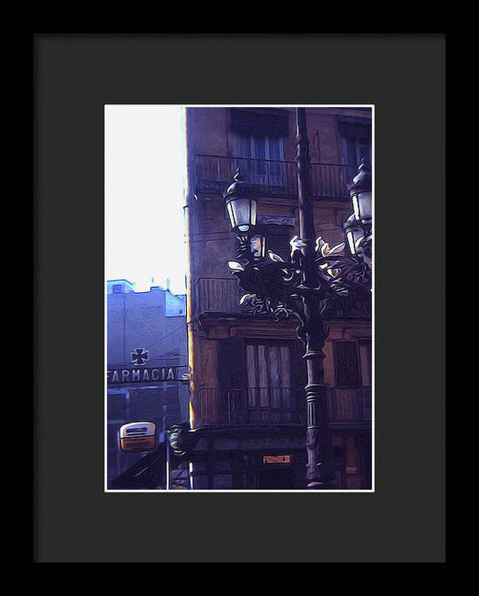 Vintage Travel Italian Street lamp - Framed Print