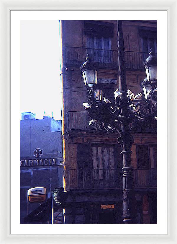 Vintage Travel Italian Street lamp - Framed Print
