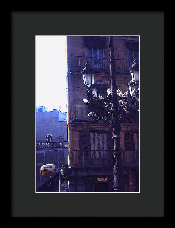 Vintage Travel Italian Street lamp - Framed Print
