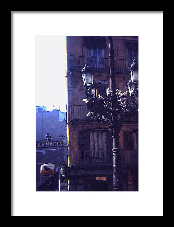 Vintage Travel Italian Street lamp - Framed Print