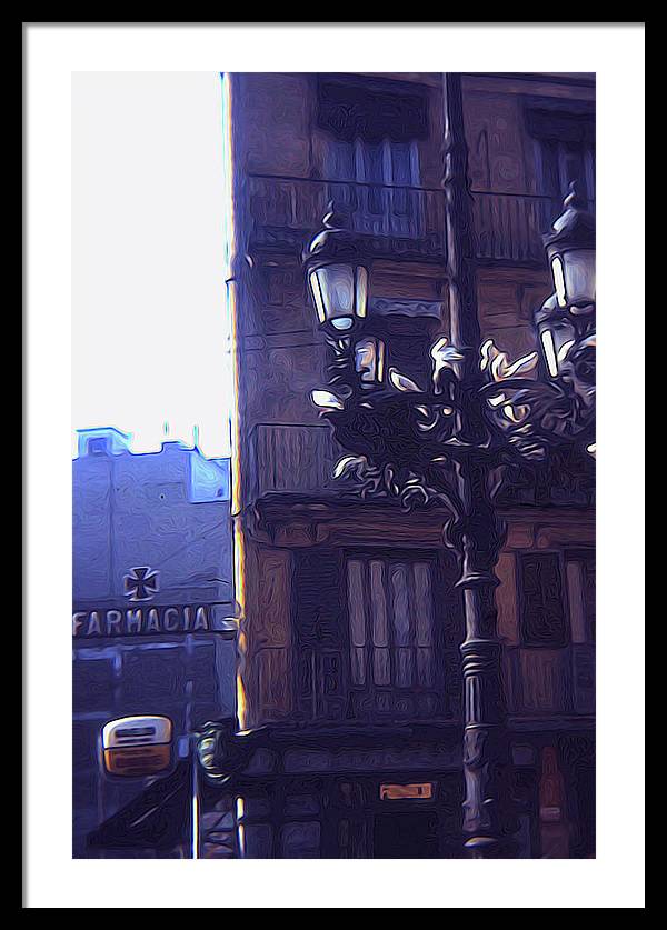 Vintage Travel Italian Street lamp - Framed Print