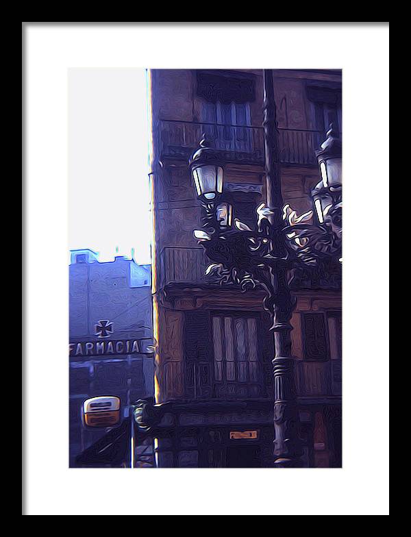 Vintage Travel Italian Street lamp - Framed Print