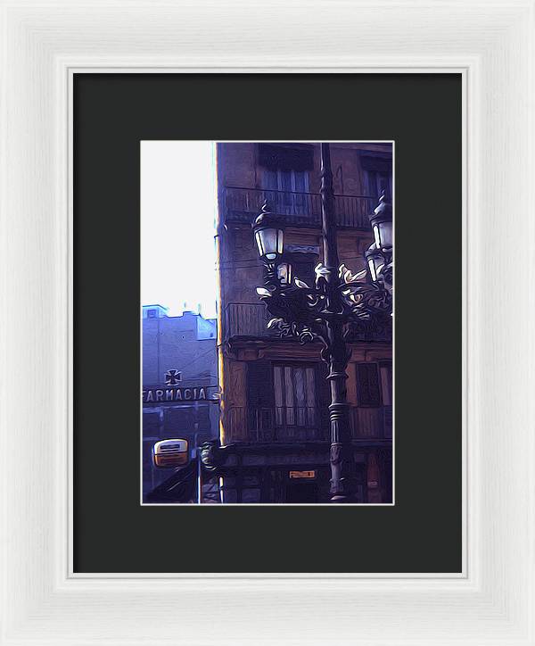 Vintage Travel Italian Street lamp - Framed Print