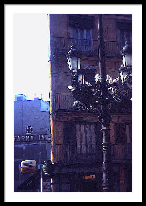 Vintage Travel Italian Street lamp - Framed Print
