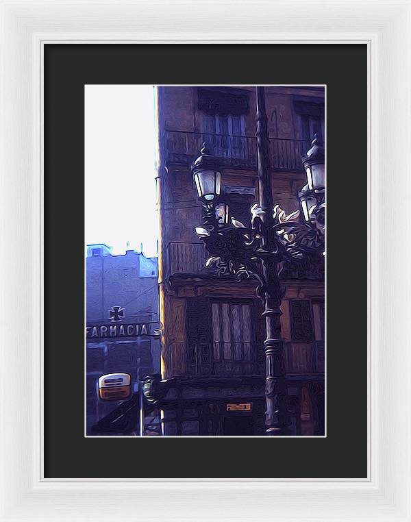 Vintage Travel Italian Street lamp - Framed Print