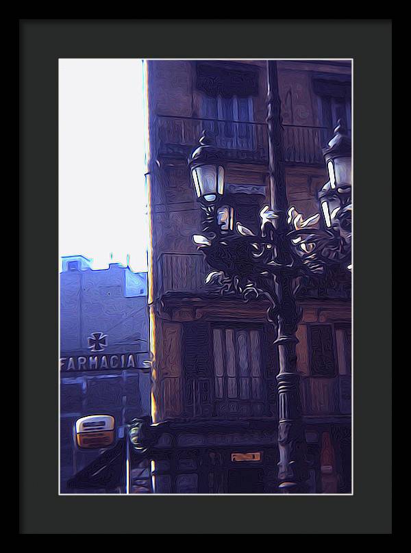 Vintage Travel Italian Street lamp - Framed Print