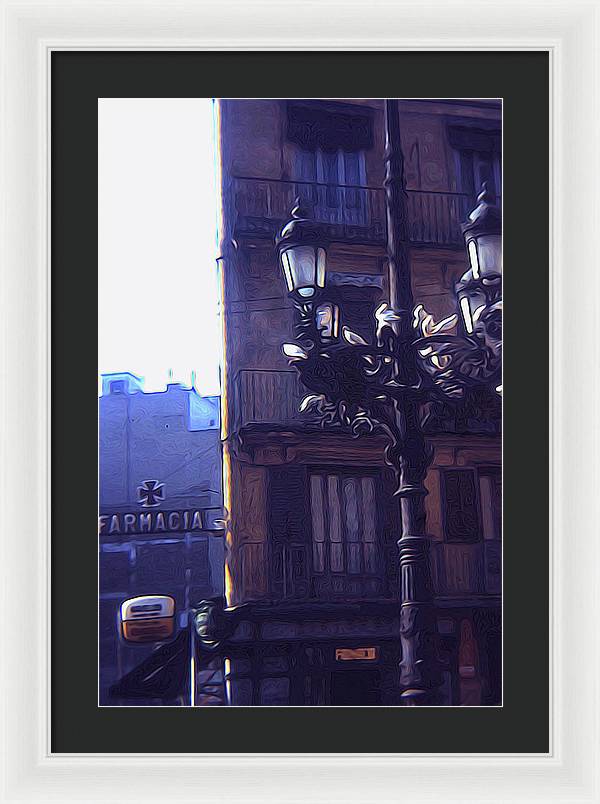 Vintage Travel Italian Street lamp - Framed Print