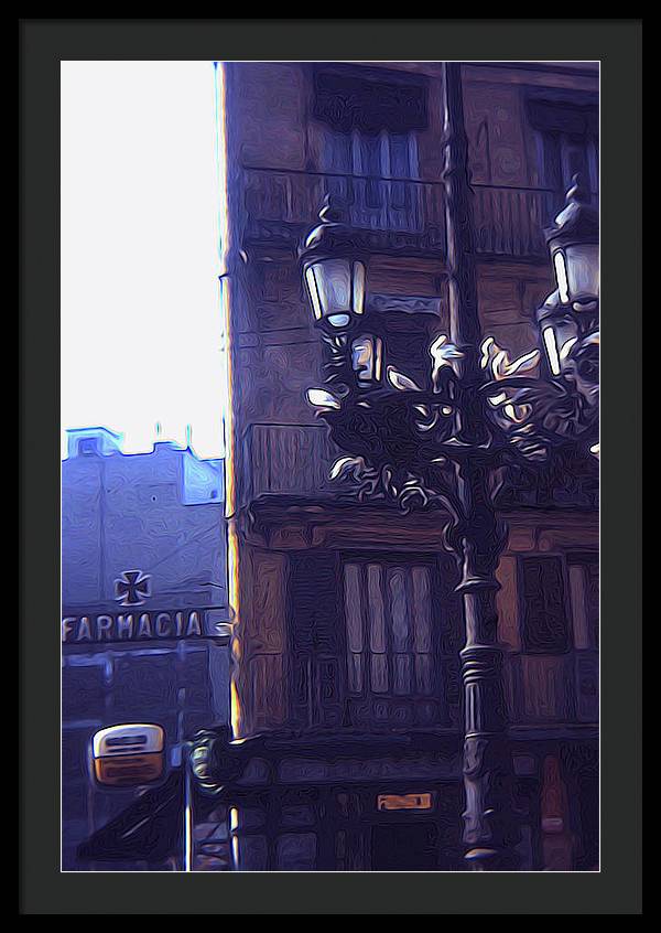 Vintage Travel Italian Street lamp - Framed Print