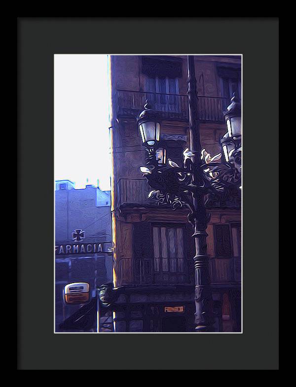 Vintage Travel Italian Street lamp - Framed Print
