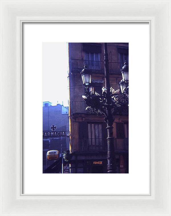 Vintage Travel Italian Street lamp - Framed Print