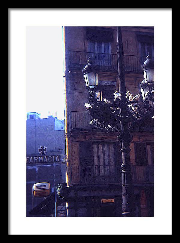 Vintage Travel Italian Street lamp - Framed Print