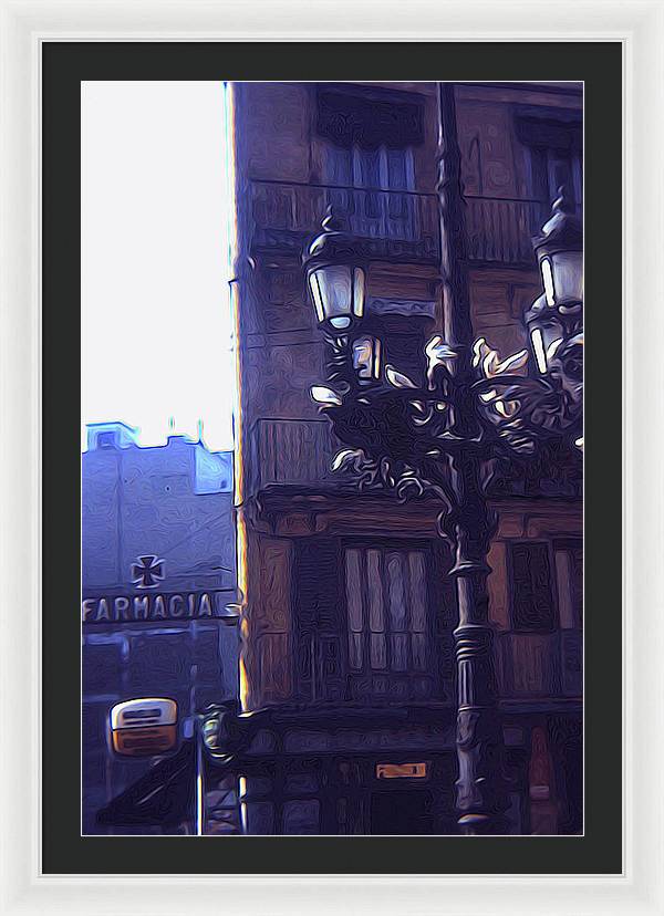 Vintage Travel Italian Street lamp - Framed Print