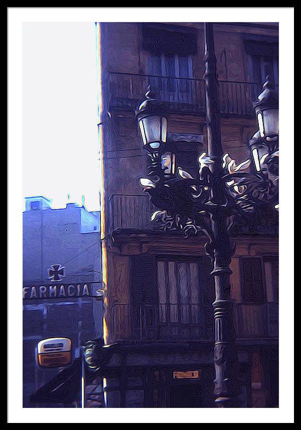 Vintage Travel Italian Street lamp - Framed Print