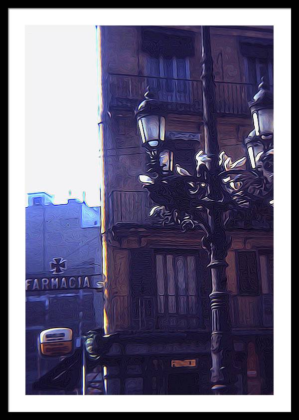 Vintage Travel Italian Street lamp - Framed Print