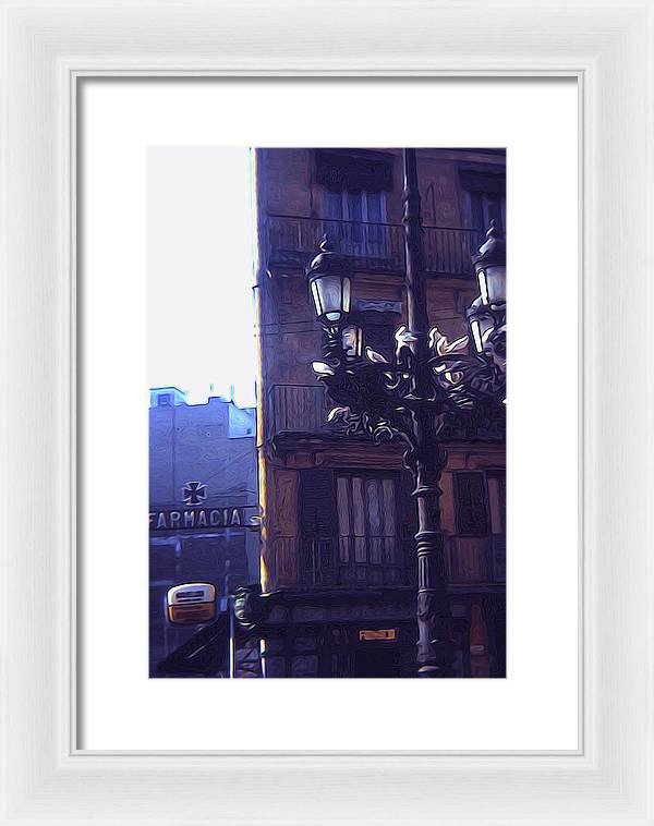 Vintage Travel Italian Street lamp - Framed Print