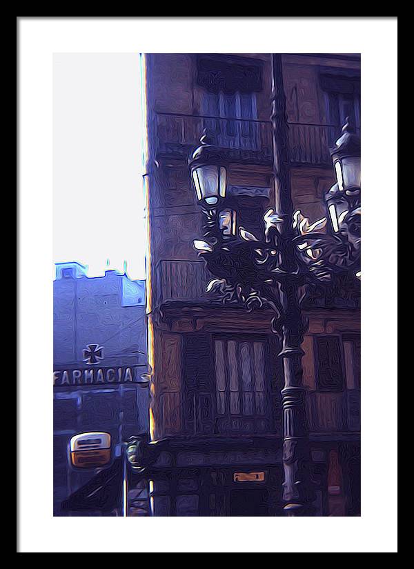 Vintage Travel Italian Street lamp - Framed Print
